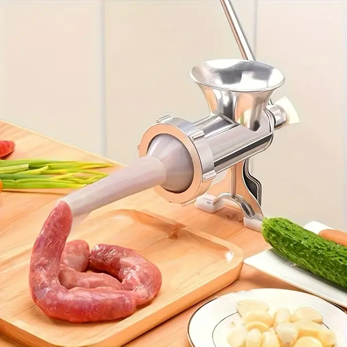 Hachoir à viande manuel avec pince de table – Robot culinaire robuste à manivelle en acier inoxydable