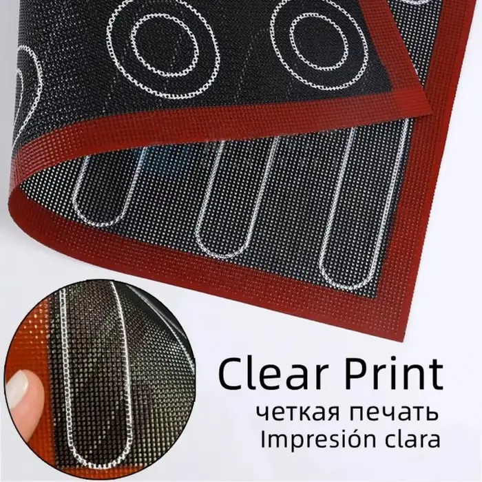Tapis de cuisson antiadhésif en Silicone, 30x40cm, impression double face dans un macaron, feuille perforée pour four à pâtisserie, gâteau
