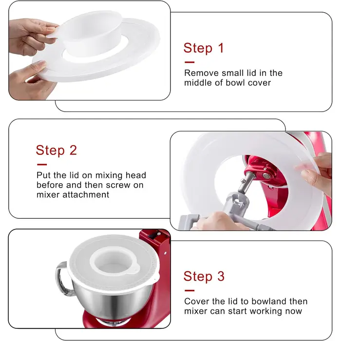 Couvercle de bol mélangeur pour mélangeurs sur socle à tête inclinable KitchenAid de 4