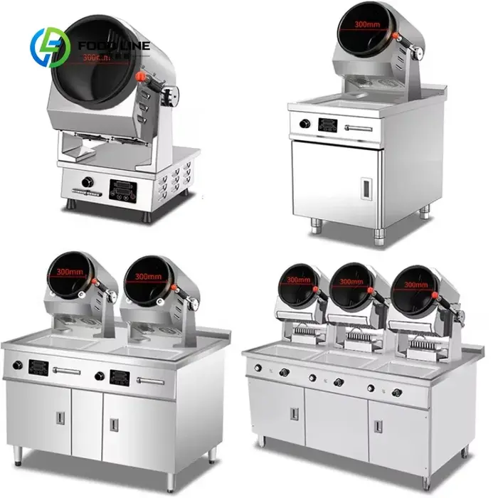 Wok électrique automatique personnalisé pour restaurant, robot de cuisson intelligent pour riz frit,