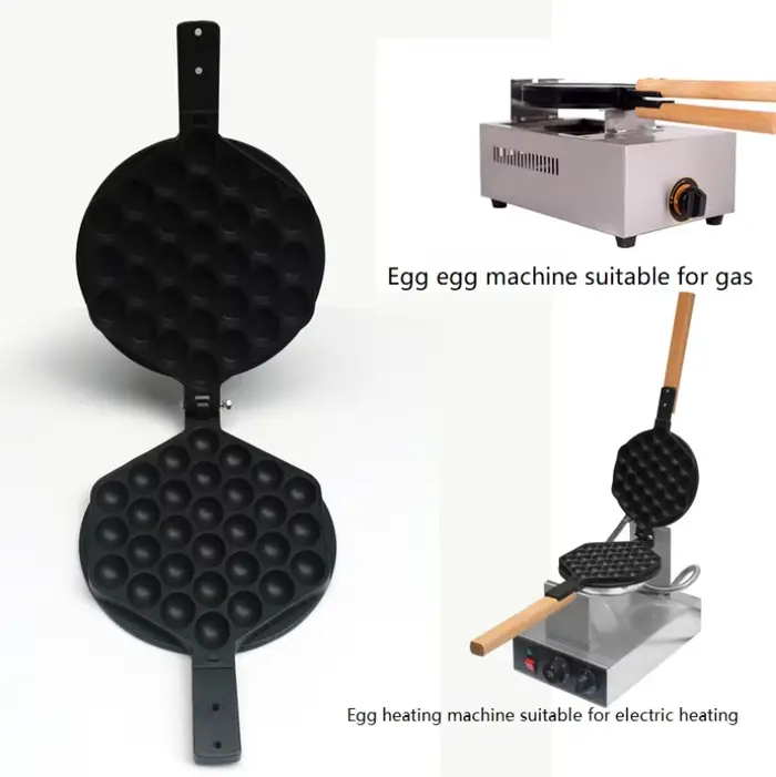 Commercial QQ oeufs bulle boule cuisson gaufrier fer Hongkong gaufre Eggette moule gâteau
