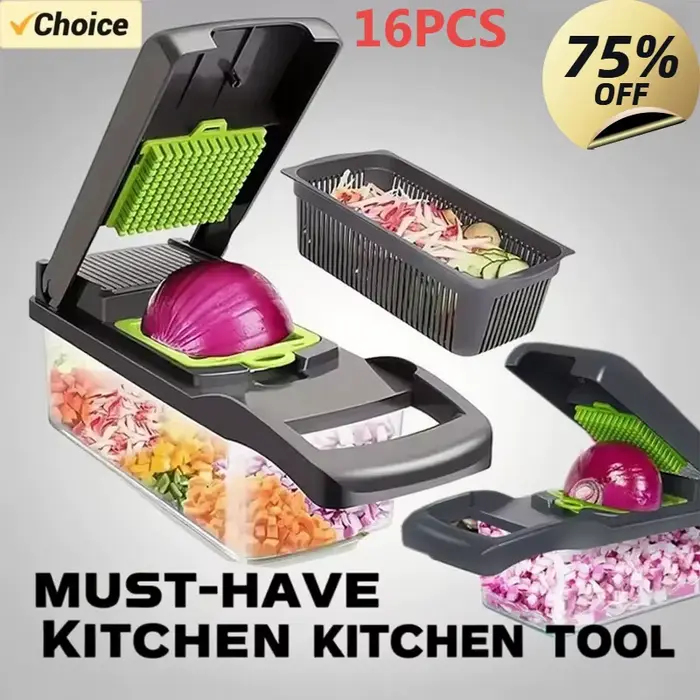 Ensemble de 16 pièces pour hacher les légumes