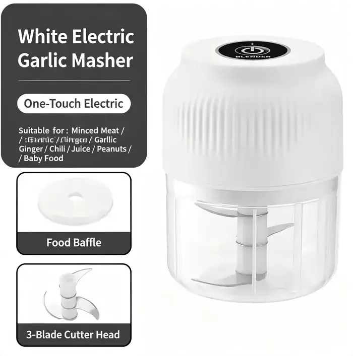 Mini hachoir à ail électrique sans fil rechargeable par USB, hachoir à légumes, hachoir à ail, hacho