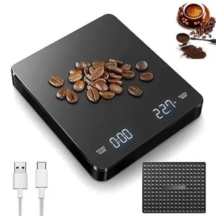 1 ensemble de balance à café électronique avec coussin en Silicone
