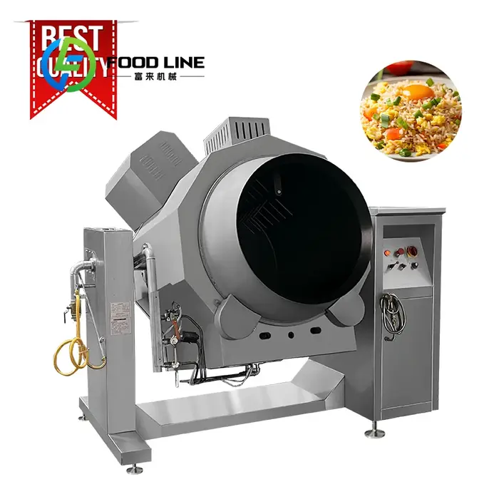 Wok de cuiseur de Robot de friture de tambour de gaz électrique entièrement automatique multifonction Intelligent personnalisé pour le riz frit