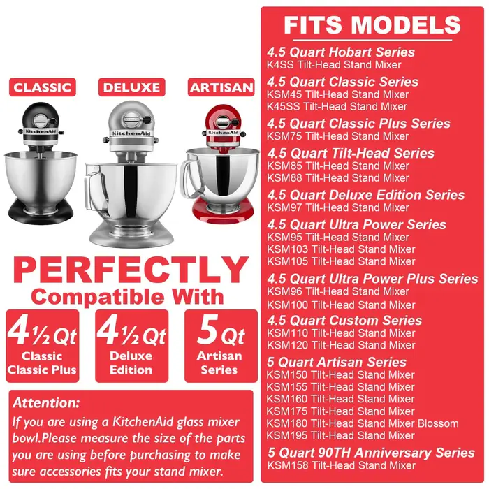 Accessoires de mélangeur pour Kitchenaid 4.5-5QT