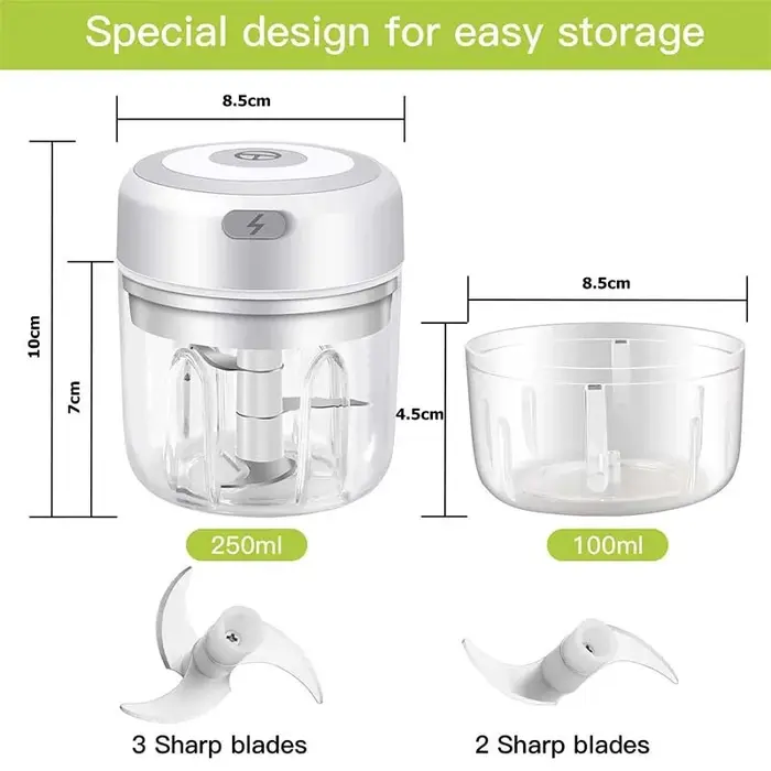 Mini hachoir à ail électrique 100/250ML
