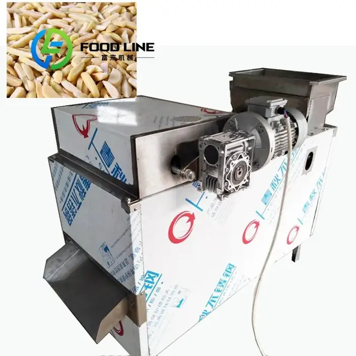Machine automatique de découpe de tranches de particules d'amande