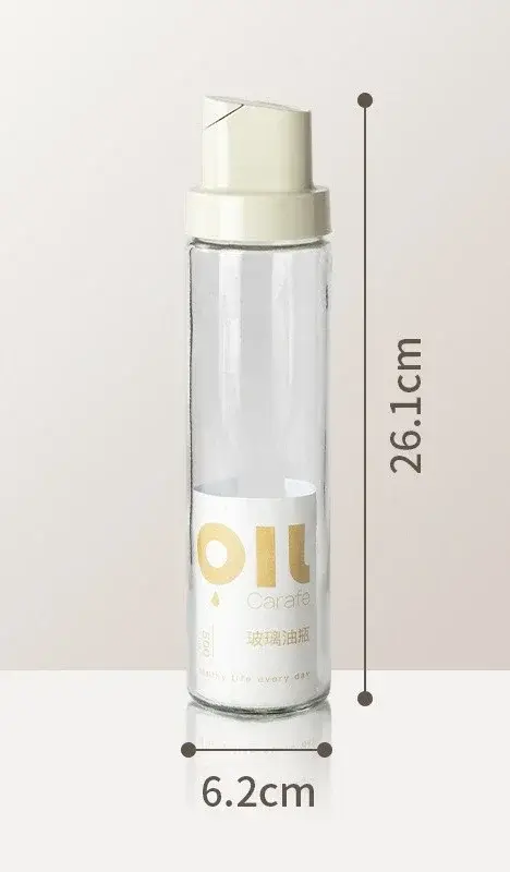 Pichet d'huile d'olive de cuisine, réservoir d'huile en verre anti-fuite, distributeur d'huile à rab