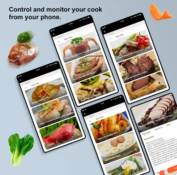 BioloMix – cuiseur Sous Vide WiFi en acier inoxydable, 5ème génération, étanche IPX7, circulateur à