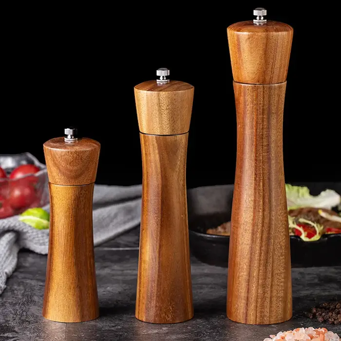 1PC-moulin à poivre en bois ; secoueur