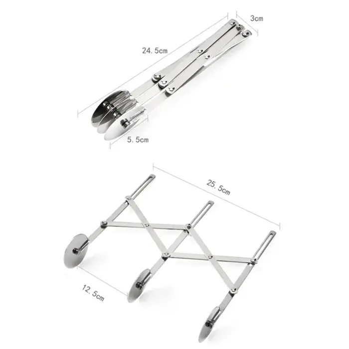 Coupe-pâte à pizza à 3 roues, gadget de cuisine, Synchronisation de la pâte, Rouleau à pizza réglabl