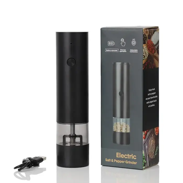 Nouveau moulin à sel et à poivre électrique Rechargeable grossièreté réglable grande capacité broyeurs à épices automatiques outil de cuisine