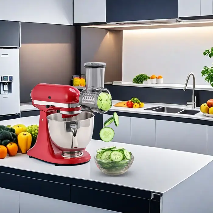 Accessoire de broyeur de trancheuse pour batteur sur socle KitchenAid avec 5 lames