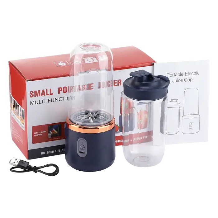 Mixeur Électrique Portable 400ML, 2 Tasses, Mini Blender Multifonctionnel Sans Fil pour la Maison, R