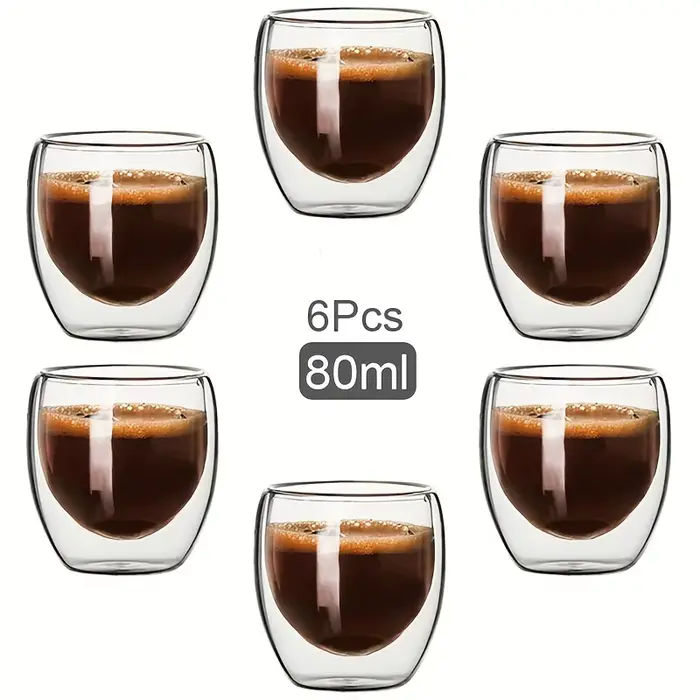 Tasse en verre à Double paroi, isolation thermique, transparente, faite à la main, pour boissons au 