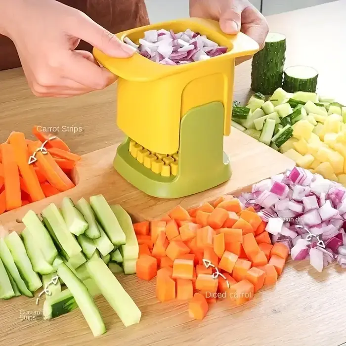 Hachoir à légumes multifonctionnel, coupe-oignon, presse-ail, trancheuse à pommes de terre, coupe-concombre, appareil à frites, outil de cuisine