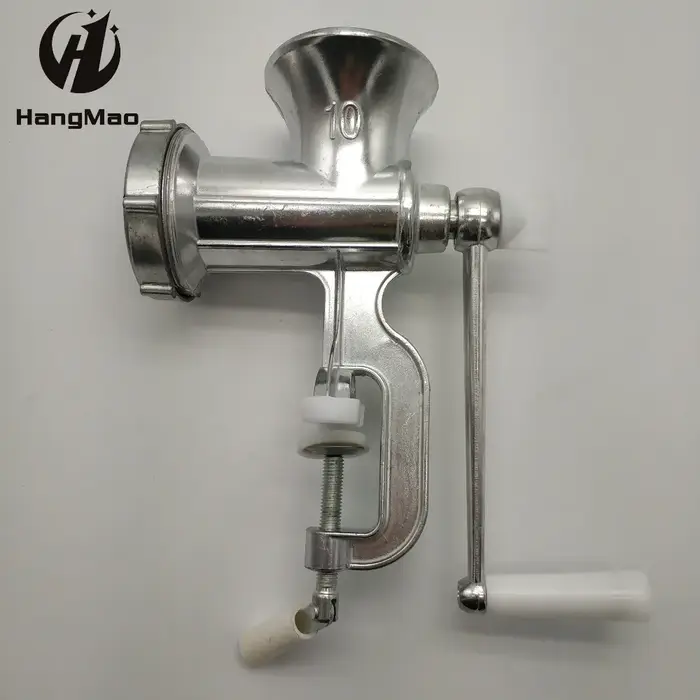 Hachoir à viande manuel NO.10 en alliage d'aluminium argenté