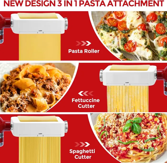 Accessoire de machine à pâtes 3 en 1 pour batteur sur socle KitchenAid