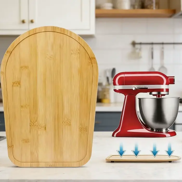 Tapis de déplacement en bambou pour robot culinaire avec 4 glissières