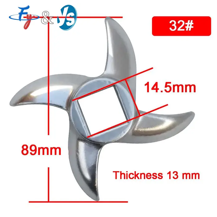 Accessoires professionnels pour hachoir à viande – Lames à dos croisé et tortue (Type 5-32) pour le traitement et le broyage des aliments