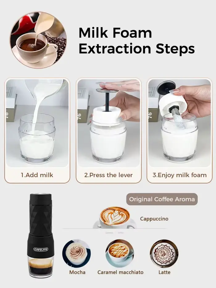 Cafelffe 3 In1 Machine à café Portable eau chaude/froide Machine à expresso manuelle pour capsules e