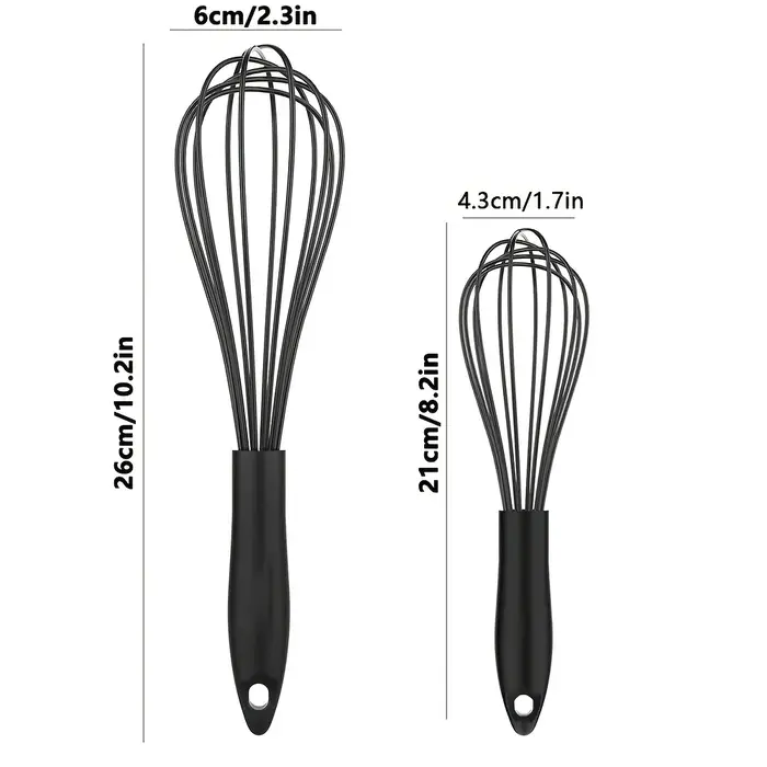 Ensemble de fouets en silicone - Fouet de cuisine de 8 pouces et 10