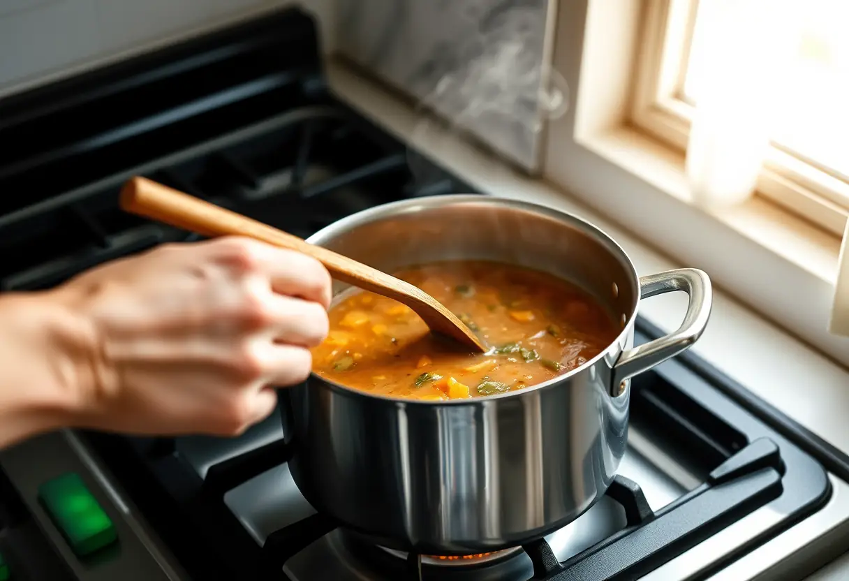 Poêle à gaz dans une cuisine avec lumière naturelle